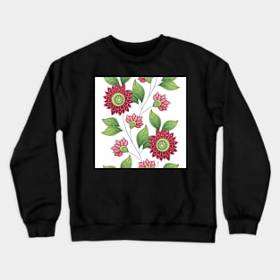 Spring Pattern with Floral Motifs Crewneck Sweatshirt